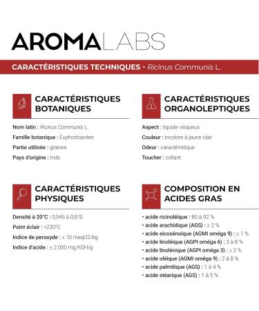 Aroma Labs - Organic Castor - Virgin and Cosmos Certified Vegetable Oil - 250 mL - Buy Online on GoSupps.com