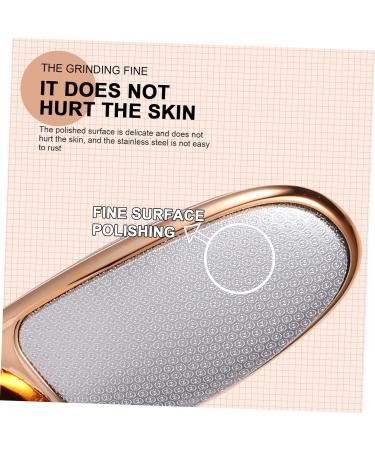 Healeved Double-Sided Rubbing Board Steel Foot Foot Dead Skin Scraper Foot Remover Stainless Pedicure Scrubber Tool Heel Bright Light Rose Gold Plastic - Buy Online on GoSupps.com