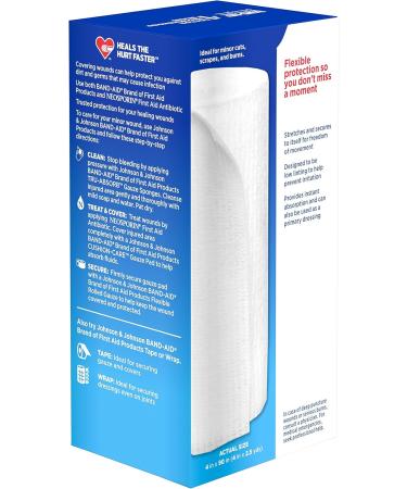 Buy Band-Aid Rolled Gauze - 4 Inches x 2.5 Yards | First Aid Essentials for Quick Healing | Shop Internationally - Buy Online on GoSupps.com