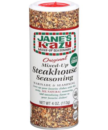 Jane's Krazy Seasonings Mixed-Up Steakhouse Seasoning, 4 Ounce 4 Ounce (Pack of 1)