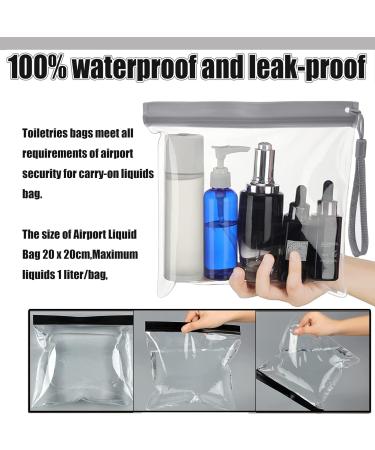 Clear Travel Toiletry Bags - TSA Approved Airport Liquids Bag Set for Men and Women - 2 White Makeup Bags for Holiday Essentials - 20 x 20cm - Buy Online on GoSupps.com