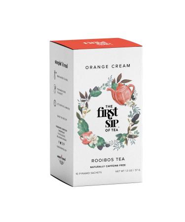 Orange Cream Rooibos Tea 16 Count, Sachet Tea Box, Premium Tea bags, The First Sip of Tea, The Spice Hut Orange Cream 16 Count (Pack of 1)