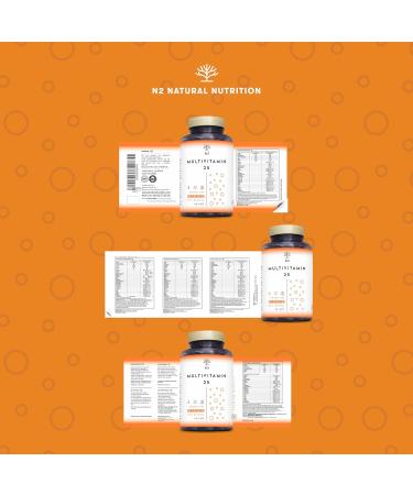 Multivitamins and minerals 200% of the daily dose vitamin complex magnesium vitamin C vitamin D Zinc B1 B6 B12 vitamins for fatigue 90 capsules. N2 Natural Nutrition EU - Buy Online on GoSupps.com