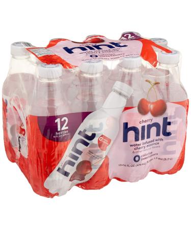 HINT WATER Water, Unsweet Cherry, 16 Fluid Ounce (Pack of 12)