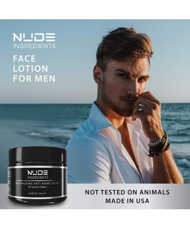 Nude Ingredients Men's Anti-Aging Face Cream - Day & Night Moisturizer for Dry Skin - Wrinkle Cream - 4 oz - Buy Online on GoSupps.com