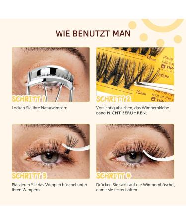 Self-Adhesive Eyelash Clusters - QUEWEL Natural Look Individual Extensions | 80 Reusable DIY Eyelashes for Beginners - Easy to Use (ZN04) - Buy Online on GoSupps.com