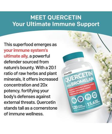 28-in-1 Quercetin with Bromelain Supplement for Daily Immune Defense Support - Quercetin with Vitamin C and Zinc for Adults Enriched with Vitamin D and Elderberry (120ct) 120 Count (Pack of 1) - Buy Online on GoSupps.com