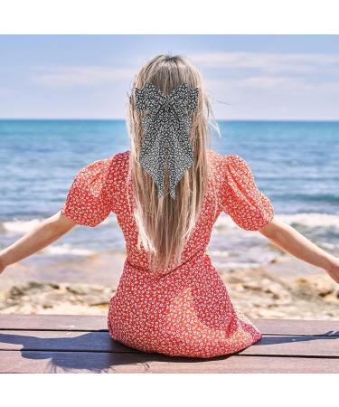 Wllhyf Large Bow Hair Clips - 90s Satin Hairpins for Women & Girls | Stylish Black French Band Accessories - Buy Online on GoSupps.com