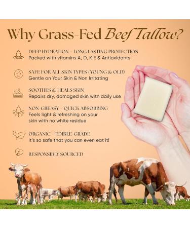 Eat My Face 2 Beef Tallow Sunscreens SPF 30 & 2 Beef Tallow Soaps Bundle Organic Sunscreen for Face with Non Nano Zinc Oxide Citrus Bergamot Soap Bar Moisturizing Handmade Tallow Soap - Buy Online on GoSupps.com