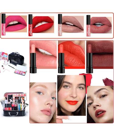 MKNZOME All-in-one Holiday Makeup Gift Set | Makeup Kit for Women Full Kit Cosmetic Essential Starter Bundle Include Eyeshadow Palette Lipstick Blush Foundation Concealer Face Powder Lipgloss Brush - Buy Online on GoSupps.com