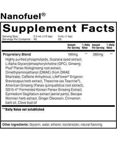 Quicksilver Scientific NanoFuel - Energy & Nootropic Support for Focus & Productivity (100ml) - International Shipping Available - Buy Online on GoSupps.com