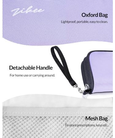 Stylish ZIKEE Weekly Pill Organizer 2x Daily - 7 Day Pill Box with Purple Oxford Bag & Travel Handle for Vitamins Fish Oils & Supplements - Buy Online on GoSupps.com