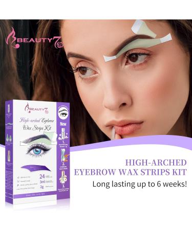 Beauty7 Cold Wax Strips for Eyebrows - Pain-Free Precise Depilation for High-Arched Eyebrow Shape - Quick & Easy Waxing Solution for Women | International Shipping Available - Buy Online on GoSupps.com