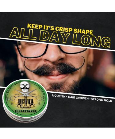 15ml Moustache & Beard Wax with Pocket-Sized Comb | Promotes Hair Growth & Moisture | Strong Hold | All Natural Eucalyptus Ingredients - Buy Online on GoSupps.com