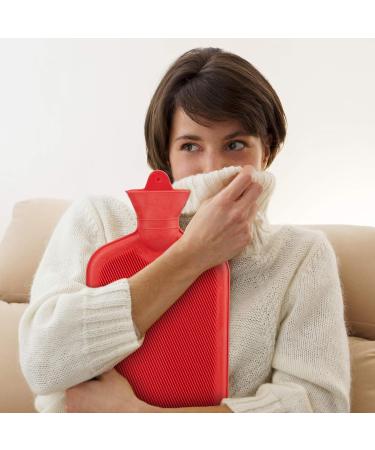 Relaxdays Hot Water Bottle Set | 2L Durable & Safe Odourless Natural Rubber Red - Ideal for Comfort & Warmth - Buy Online on GoSupps.com