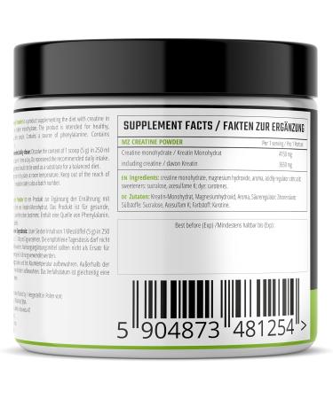 Buy Creatine Powder 300g - 4150mg Creatine Monohydrate with Magnesium - 60 Servings for High-Intensity Workouts - Tropical Flavour - MZ Energy & Performance - Buy Online on GoSupps.com