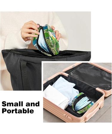 Green Blue Budgie in Leaves Menstrual Cup Pouch - Large Sanitary Napkin Storage Bag - Buy Online on GoSupps.com