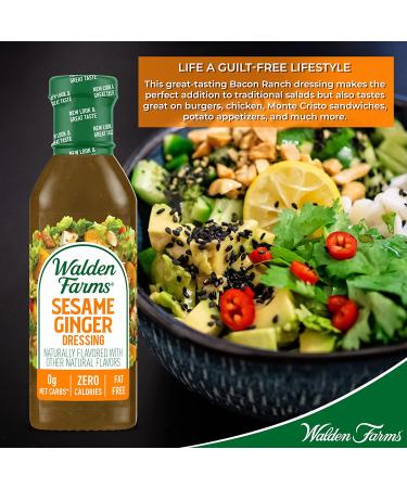Walden Farms Sesame Ginger Dressing - 12 fl oz | Calorie-Free Flavor Boost - Buy Online on GoSupps.com
