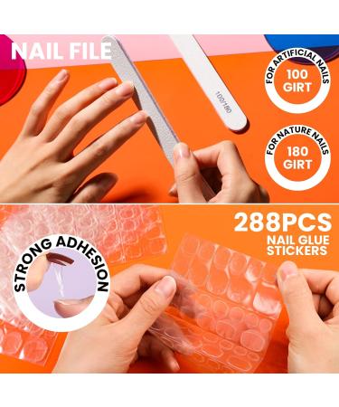 Teenitor Short Press On Nails - 12 Packs Glossy Square Fake Nails for Women with Adhesive Tabs and Nail Files - Buy Online on GoSupps.com