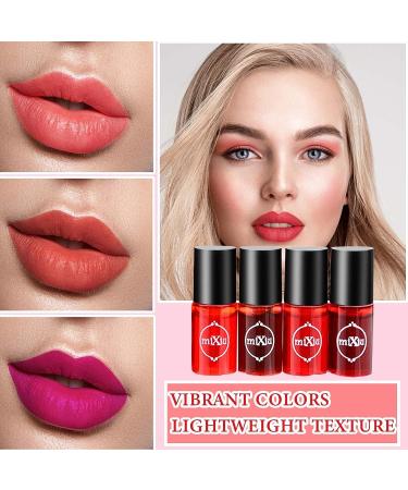 4Pcs Lip Tint Stain Set - Long Lasting Waterproof Lipstick and Liquid Blush for Women - Buy Online on GoSupps.com