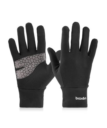 Arcweg gloves children winter ski winter gloves touchscreen gloves windple fleece boys girl running gloves anti-slip thermal shoes cycling ride black s (old 4-6)