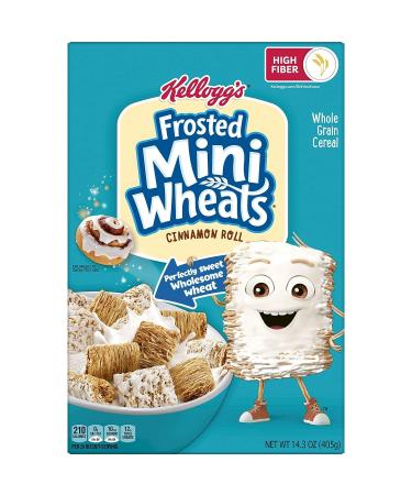 Kellogg's Frosted Mini-Wheats Cinnamon Roll Cereal 14.3oz - Whole Grain & Fiber Breakfast Cereal - Buy Online on GoSupps.com