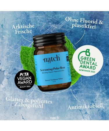 Fluoride-Free Tooth Cleaning Tablets - 85 Vegan Arctic Breath Tablets with Organic peppermint | Natural Plastic-Free Foaming Toothpaste - Buy Online on GoSupps.com