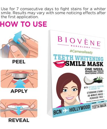Vegan Teeth Whitening Strips with Activated Charcoal & Coconut Oil - 14 Premium Smile Masks for Brightening | International Shipping - Buy Online on GoSupps.com