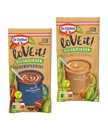 Dr.Oetker love it!Tasting set of vegetable pudding chocolate & caramel 12-pack vegan dessert powder for the quick preparation of a cup pudding
