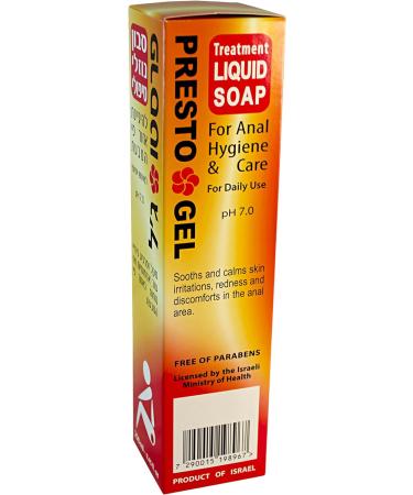 Presto Gel Hemorrhoid Treatment Liquid Soap - Soothes and Calms Anal Skin Irritations, Redness, Discomforts - pH 7.0 - Buy Online on GoSupps.com