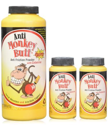 Anti Monkey Butt Anti Friction Powder with 2 Travel Size Bottles