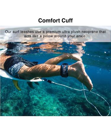 SYMPL Premium 6ft Surfboard Leash - Quick Release Velcro Ankle Cuff, Comfort Neoprene Padding, Light Blue - Ideal for Surf, Skim, Longboard, SUP Paddle Boards - Buy Online on GoSupps.com