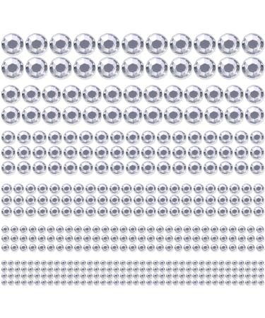 1980Pcs Self Adhesive Clear Rhinestones Stickers  Shynek Stick on Rhinestone Gems face Jewels for Hair  Face  Makeup  Crafts  6 Sizes