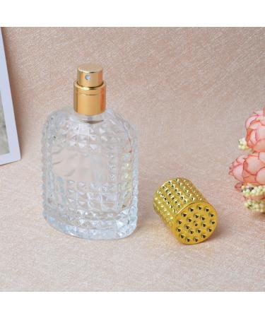 Enslz 50ml Refillable Clear Glass Luxury Spray Perfume Bottle Empty Atomizer Bottle Makeup Tool 2pcs free Funnel Filler (Gold) - Buy Online on GoSupps.com