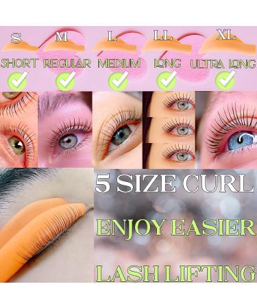 Lash Lift Pads - 5 Sizes Perm Rods for DIY Lash Lifting at Home | Reusable Silicone Shields for Softer Perming Curler Rollers - Orange L Curl-Lift up Rapidly - Buy Online on GoSupps.com