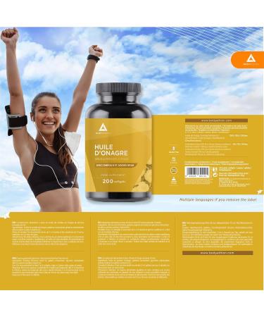 Evening Primrose Oil 10% GLA Cold Pressed 1000mg - 200 Softgels - Menopause Menstrual Cycle - Evening Primrose oil promotes female hormone balance and Skin Beauty Bodyathlon - Buy Online on GoSupps.com