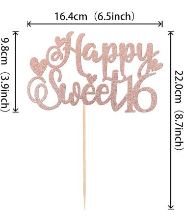 Xsstarmi 1 Pack Happy Sweet 16 Cake Topper Glitter Cheers to 16 Years Old Cake Pick Sweet Sixteen 16th Birthday Cake Decoration for Happy 16th Birthday Party Supplies Rose Gold Design 1 Rose Gold - Buy Online on GoSupps.com