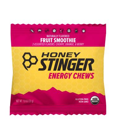 Honey Stinger Organic Fruit Smoothie Energy Chew | Gluten Free & Caffeine Free | For Exercise, Running and Performance | Sports Nutrition for Home & Gym, Pre and Mid Workout | 12 Pack, 21.6 Ounce Fruit Smoothie 1.8 Ounce (Pack of 12)