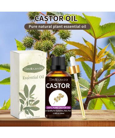 Organic Cold Pressed Castor Oil for Hair Eyelashes and Beard Growth - 3.38 fl oz Unrefined | Sedbuwza - Buy Online on GoSupps.com