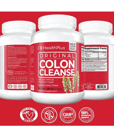 Health Plus Colon Cleanse - Natural Daily Fiber - Gluten Free Detox - Heart Healthy (48oz, 194 Servings) - Buy Online on GoSupps.com
