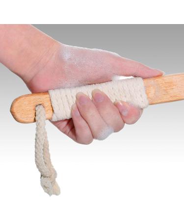 Premium Luffa Back Scrubber with Bamboo Charcoal | Exfoliating Loofah for Men & Women | 2 Long Handle Bath Sponges for Ultimate Shower Experience - Buy Online on GoSupps.com