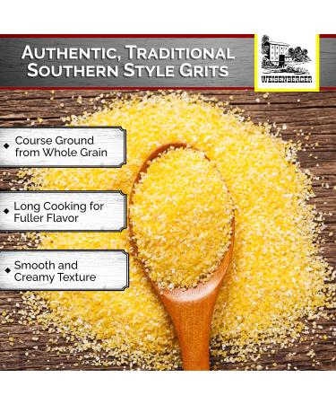 Weisenberger Stone Ground Yellow Grits - Authentic Southern Style Corn Grits - Non GMO Course Ground Cornmeal - 2 lb - Buy Online on GoSupps.com