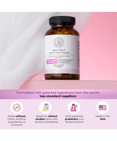 Happy Mammoth Venus Vital 3-in-1 Probiotic for Women | Vaginal Urinary & Gut Health Support | Fast Relief from Odor Itching & Discomfort - 72 Caps - Buy Online on GoSupps.com