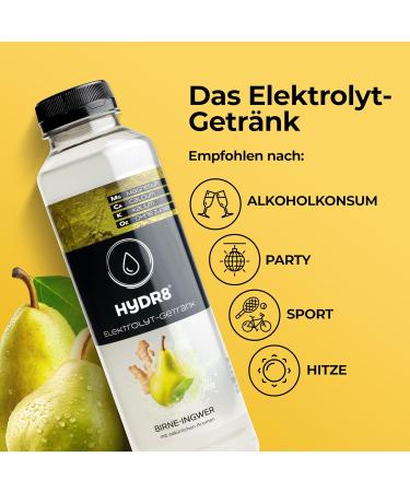 HyDR8 Sugar-Free Electrolyte Drink - Refreshing Pear Flavor - 5 Essential Electrolytes with Magnesium - 12x500ml Pack for Sports & Celebrations - Buy Online on GoSupps.com