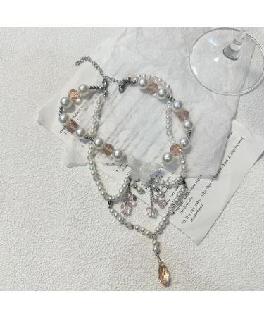 Oralgo Trendy Pearl Necklace with Butterfly Pendant | Choker & Teardrop Chains for Daily Use | International Shipping - Buy Online on GoSupps.com