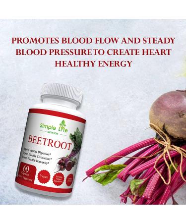 Organic Beet Root Powder Capsules - Nitric Oxide Booster - 60CT | Simple Life Nutrition - Buy Online on GoSupps.com