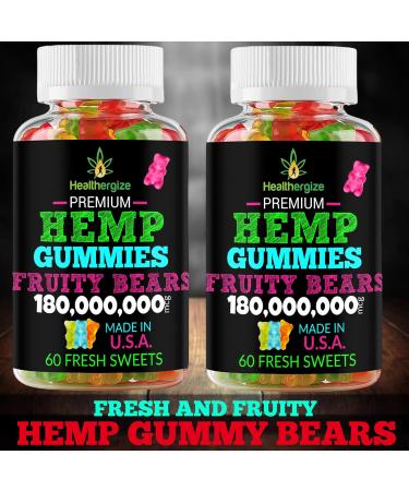 2PACK Hemp Gummies Premium Hemp Gummy Bears-for Sleep, Calm, Relax-Omega Hemp Oil, Natural High Potency Hemp Party Edibles-Made in USA - Buy Online on GoSupps.com