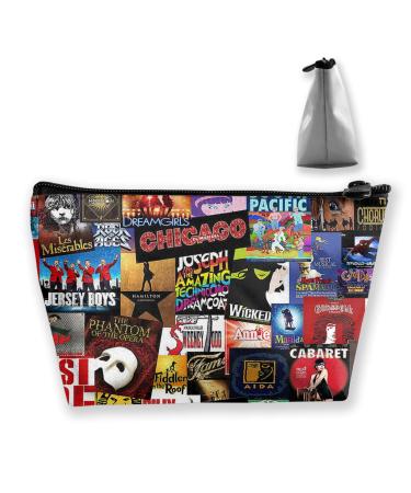 New York Musicals Toiletry Cosmetic Bag for Travel Makeup Bag Zipper Pouch Movie 8.6x2.7x4.7 Inch (Pack of 1)