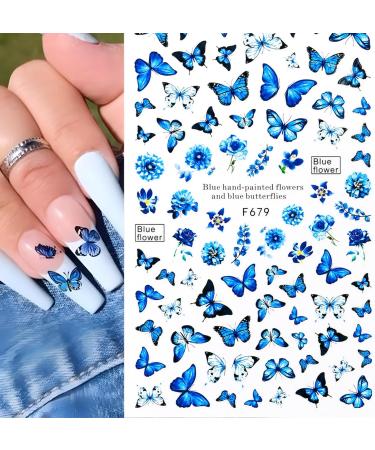 4 Sheets Nail Art Stickers Butterfly Nail Sticker Decals Self-Adhesive Nail Sticker Manicure Tips DIY Nail Art Design Nail Decorations for Women Girls - Buy Online on GoSupps.com