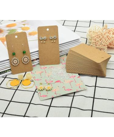 Twavang Earring Card Holder Set - 100 Kraft Paper Display Cards, 100 Clear Earring Backs, 100 Self Adhesive Bags - Brown 3.5 x 2 - Ideal for Jewelry Display - Buy Online on GoSupps.com